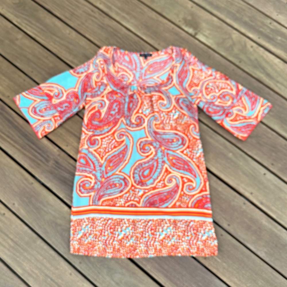 Women's Cold Shoulder Paisley Dress
